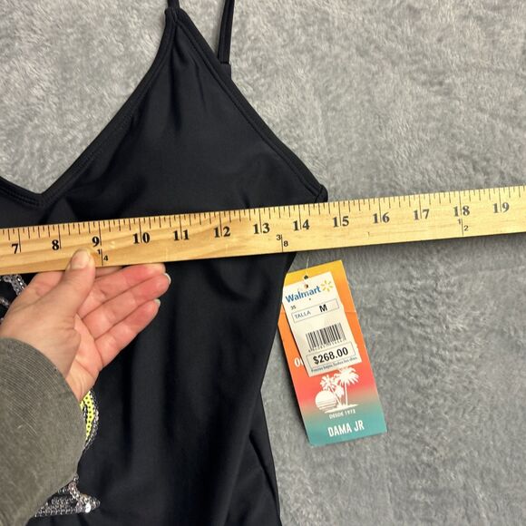 Ocean Pacific NWT Swimsuit Black Tropical Drink Vacation Sz. Medium - Picture 8 of 12